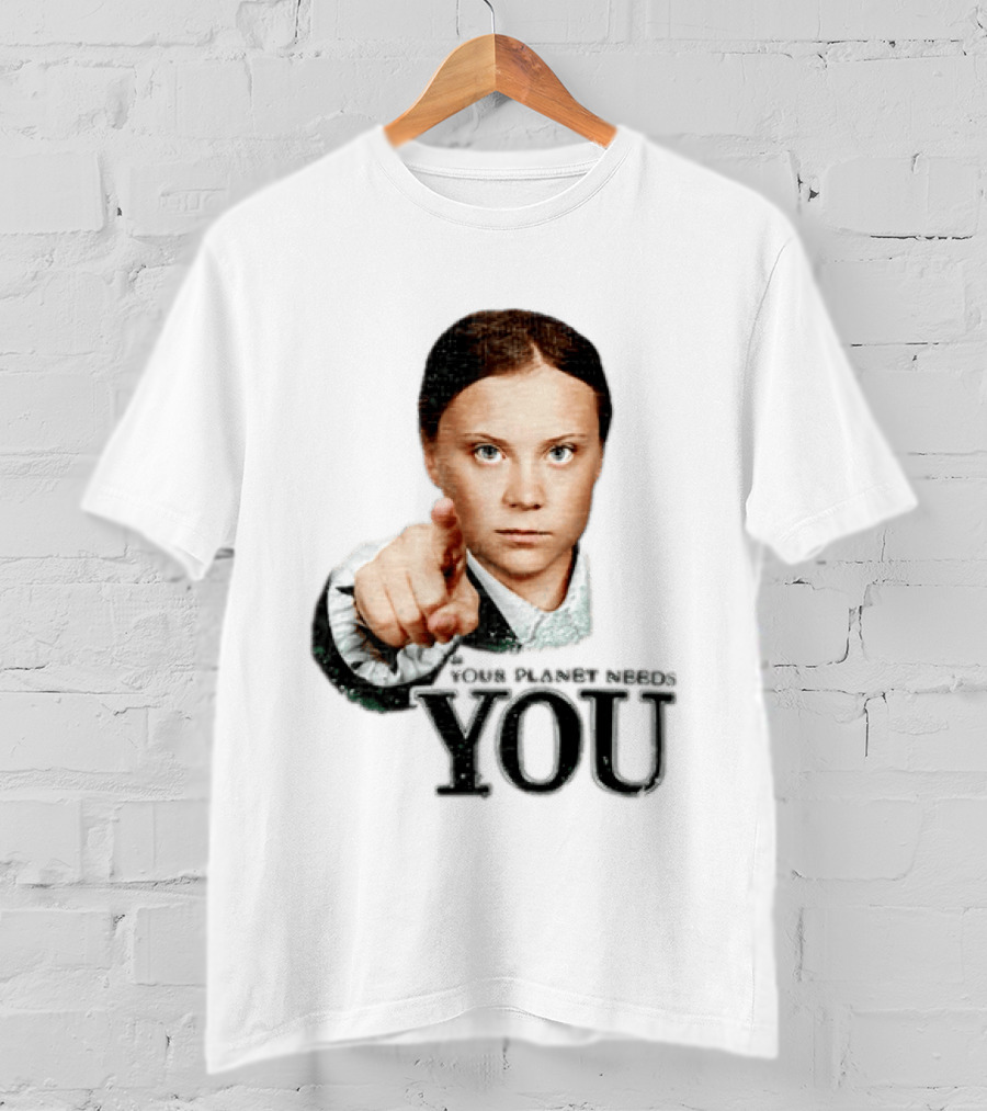 Your Planet Needs You Girl Pointing Iconic Call To Action T-Shirt