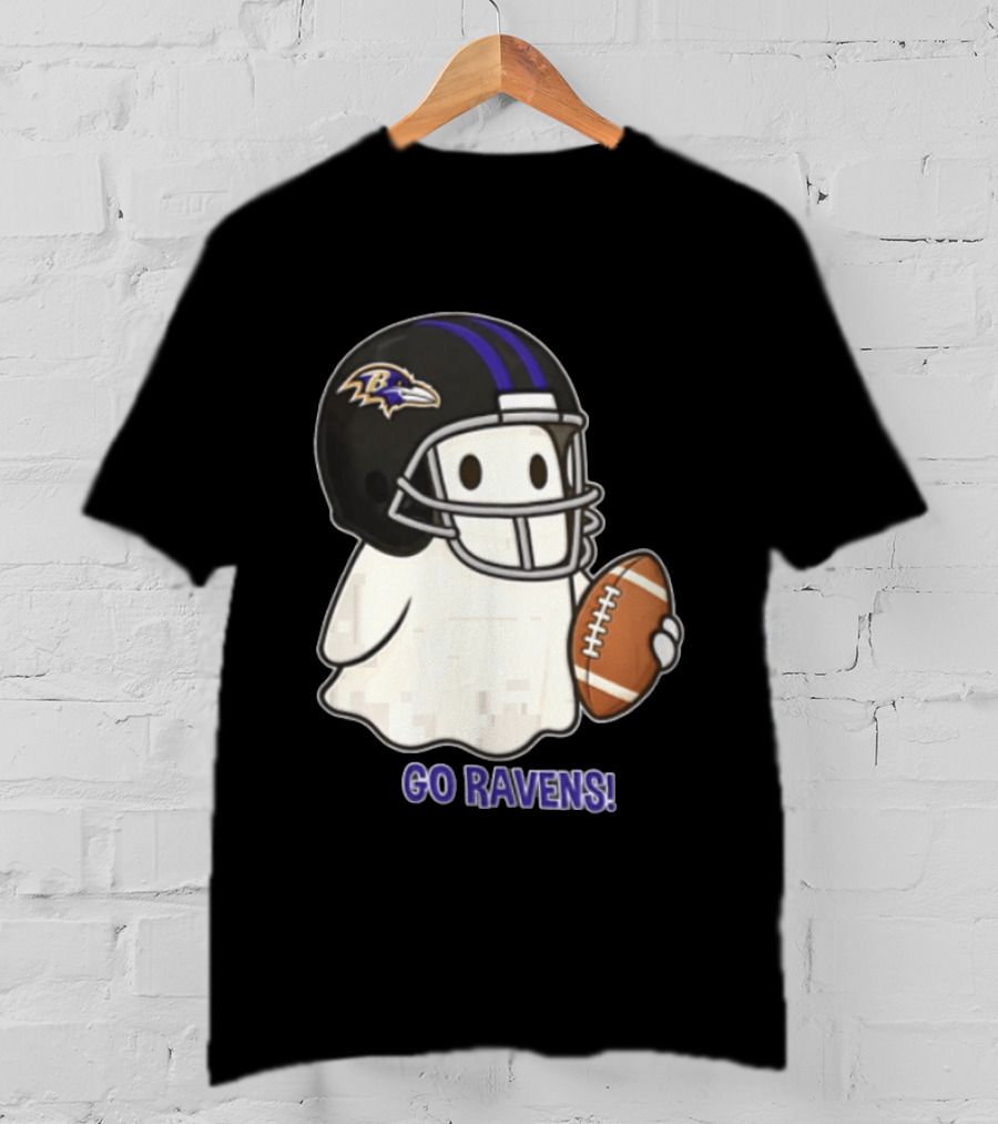 Baltimore Ravens Ghost In Football Helmet Go Ravens Football T-Shirt