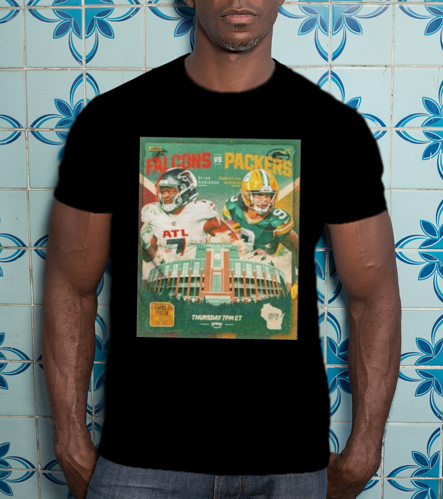 Bijan Robinson Christian Watson Falcons Vs Packers Lambeau Field Thursday 7PM ET Prime 2026 T-Shirt