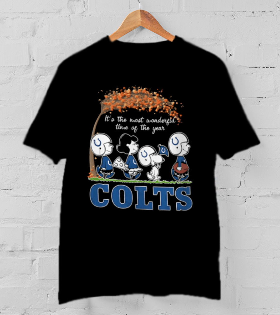 Charlie Brown Snoopy Colts Football It's The Most Wonderful Time Of The Year T-Shirt