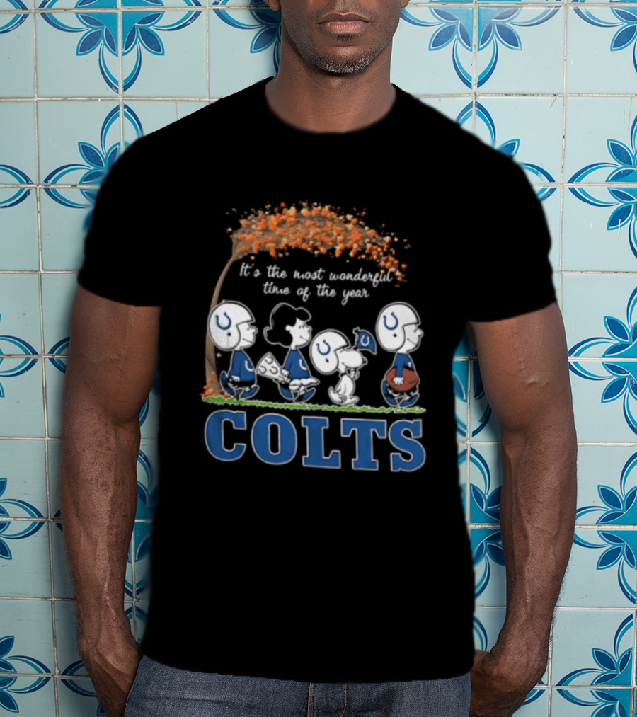 Charlie Brown Snoopy Colts Football It's The Most Wonderful Time Of The Year T-Shirt