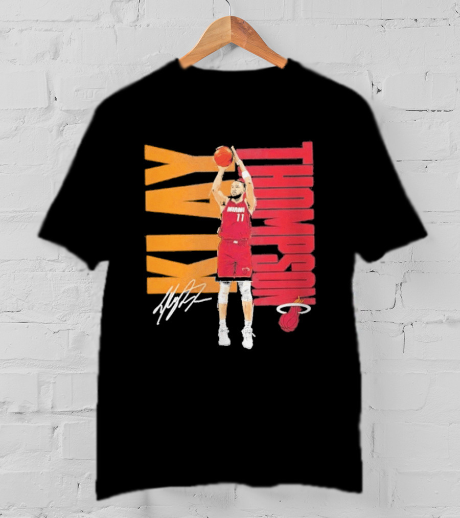 Klay Thompson Miami Heat 11 Basketball Player Signature T-Shirt
