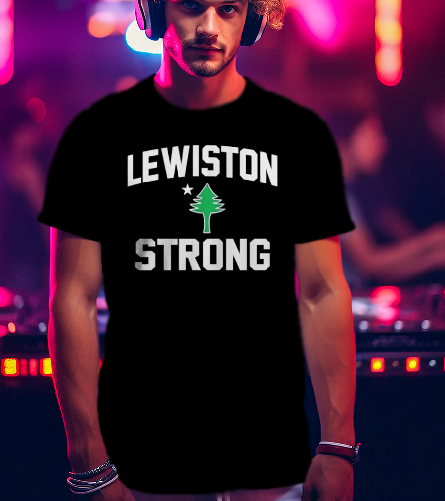 Lewiston Strong Maine Pine Tree Symbol Unity T-Shirt