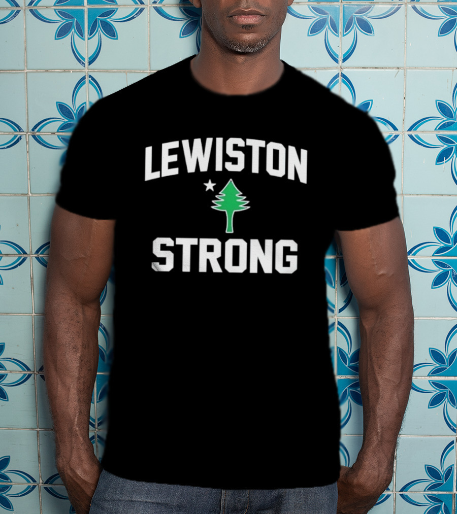 Lewiston Strong Maine Pine Tree Symbol Unity T-Shirt