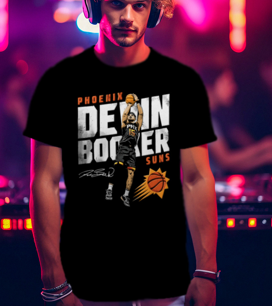 Phoenix Suns Devin Booker Jump Shot NBA Basketball T-Shirt