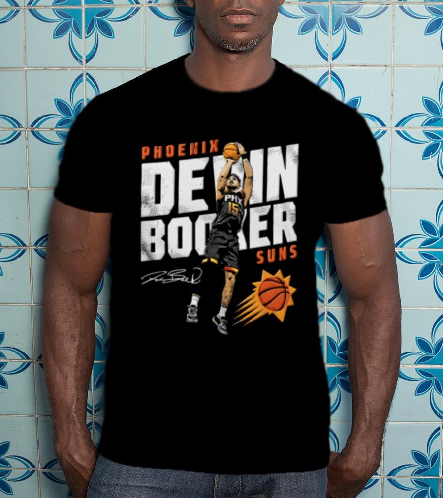 Phoenix Suns Devin Booker Jump Shot NBA Basketball T-Shirt
