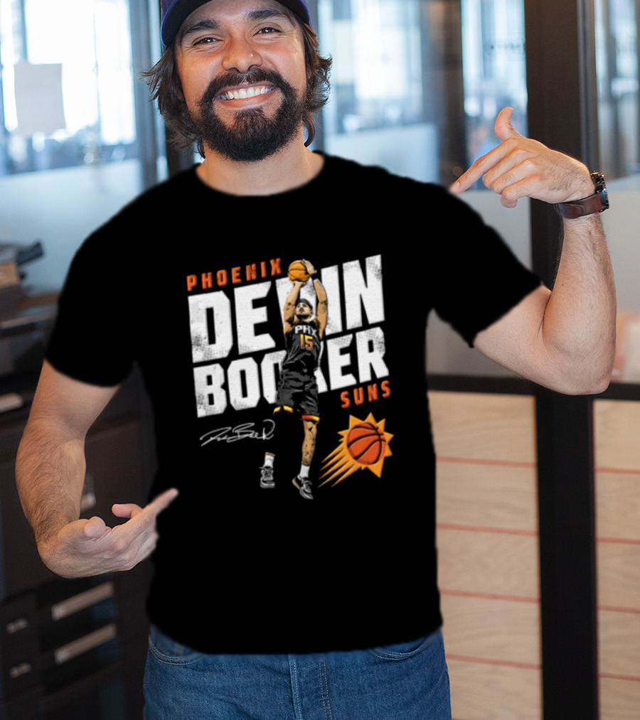 Phoenix Suns Devin Booker Jump Shot NBA Basketball T-Shirt
