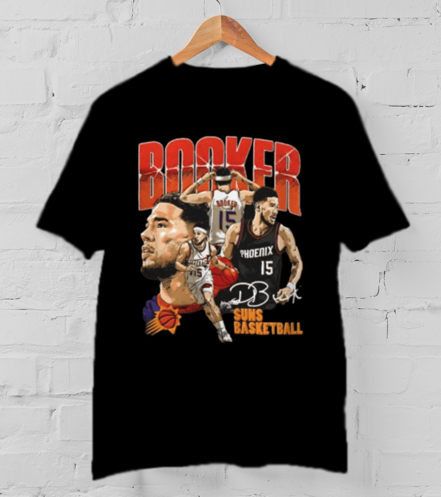 Devin Booker Phoenix Suns Basketball Player Action 15 Suns NBA Basketball T-Shirt