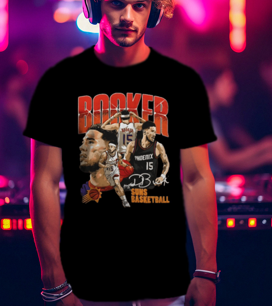 Devin Booker Phoenix Suns Basketball Player Action 15 Suns NBA Basketball T-Shirt
