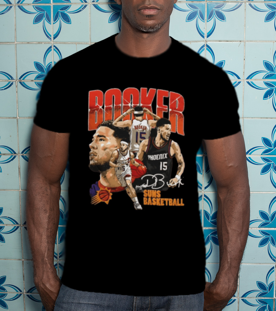 Devin Booker Phoenix Suns Basketball Player Action 15 Suns NBA Basketball T-Shirt