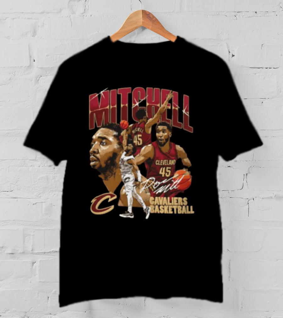 Donovan Mitchell Cleveland Cavaliers Basketball 45 Player Action Poses T-Shirt