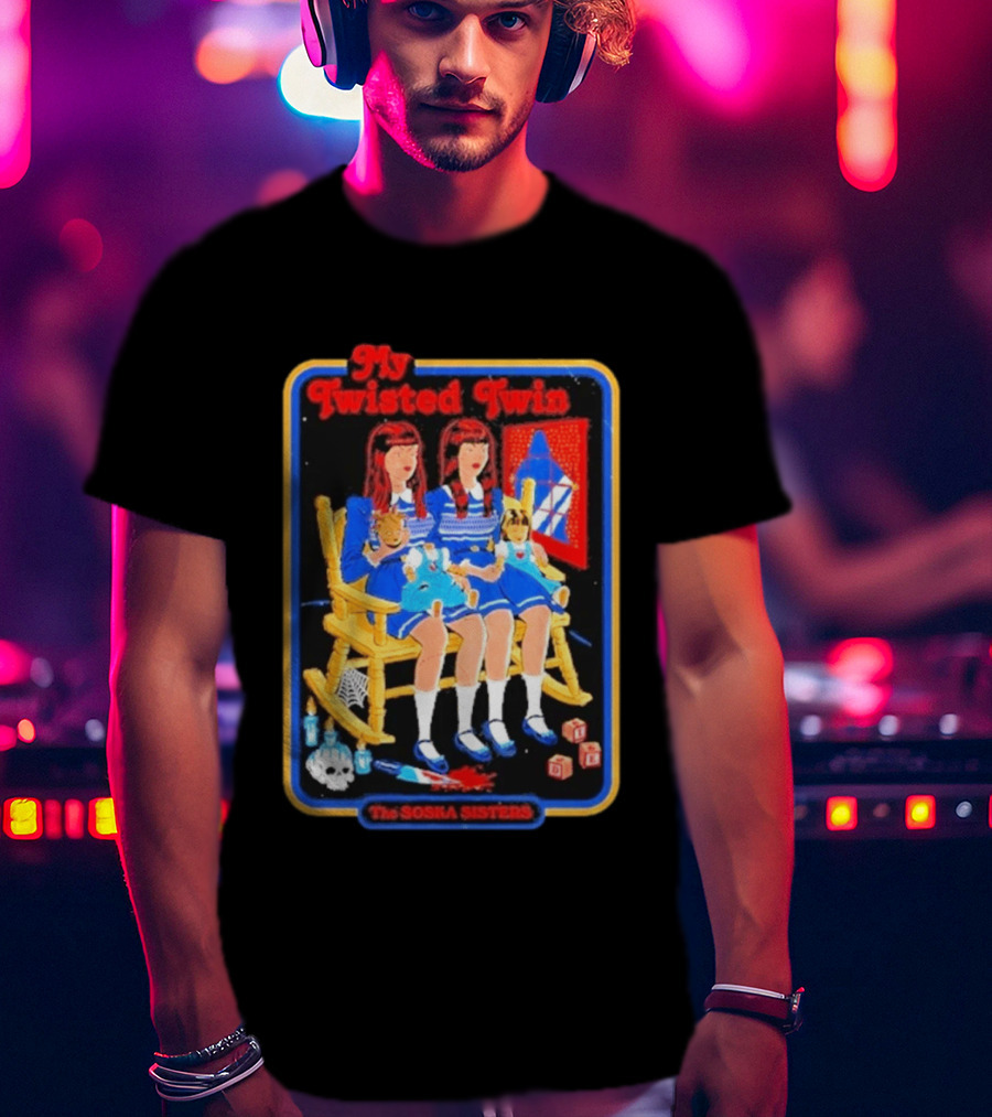 My Twisted Twin The Soska Sisters Horror Creepy Doll Rocking Chair T-Shirt