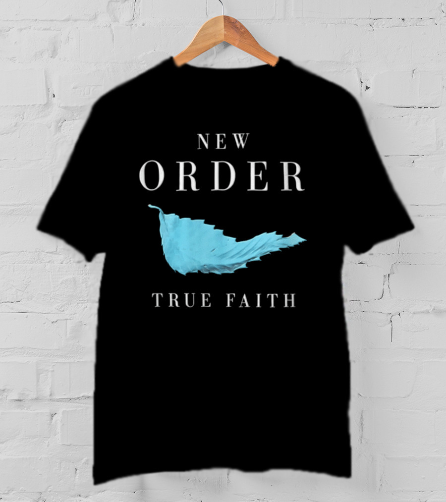 New Order True Faith Blue Leaf Black T-Shirt