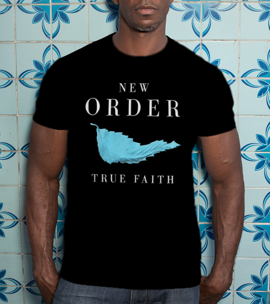 New Order True Faith Blue Leaf Black T-Shirt