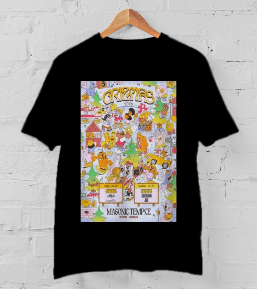 Grizmas 2026 Masonic Temple Detroit Michigan Griz Norbik Ravenscoon Jilli December 18 19 T-Shirt