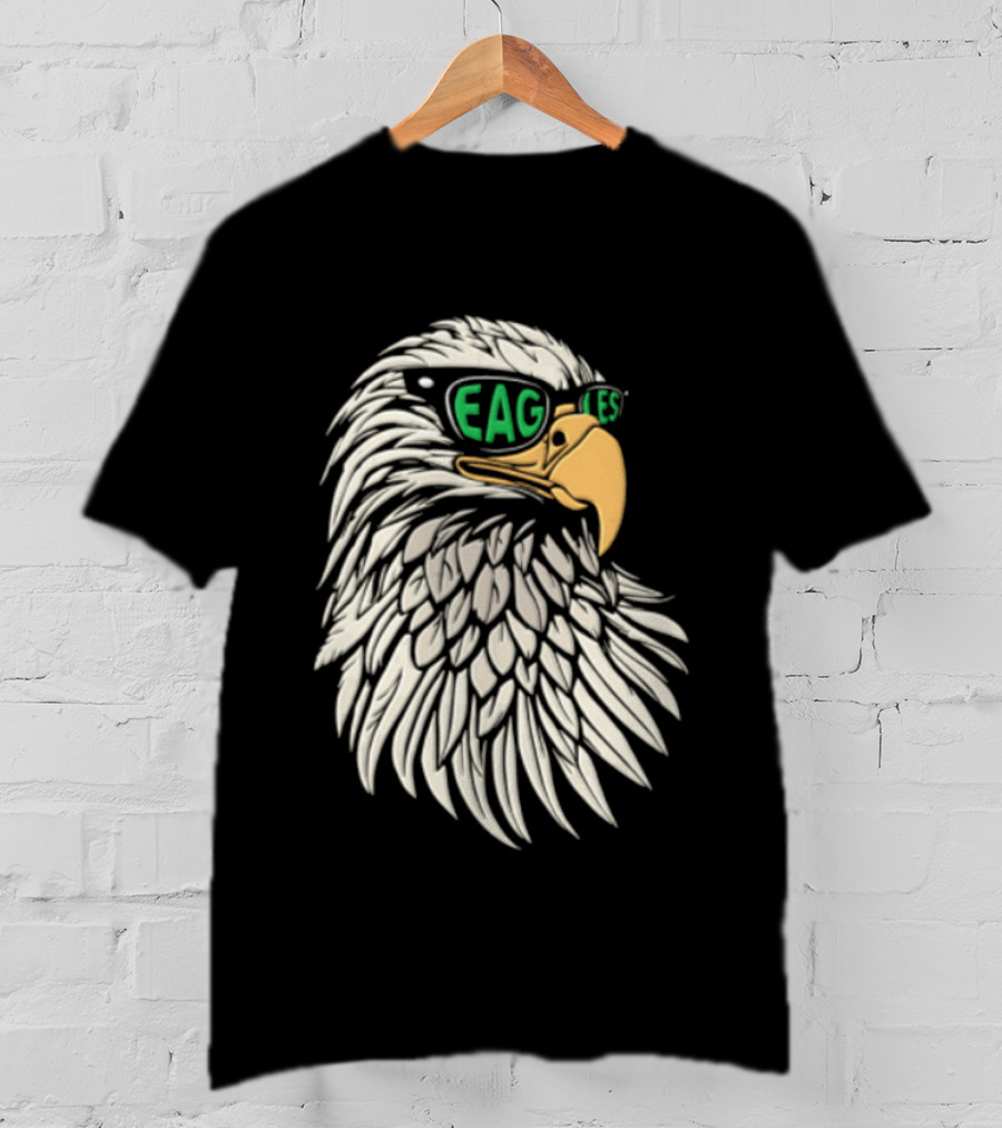 Philadelphia Eagles Bald Eagle Head With Sunglasses T-Shirt