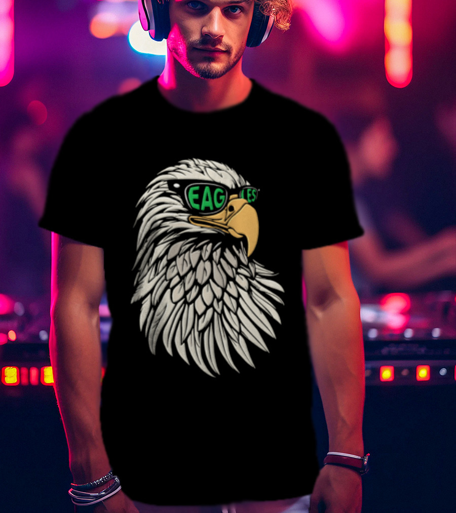 Philadelphia Eagles Bald Eagle Head With Sunglasses T-Shirt