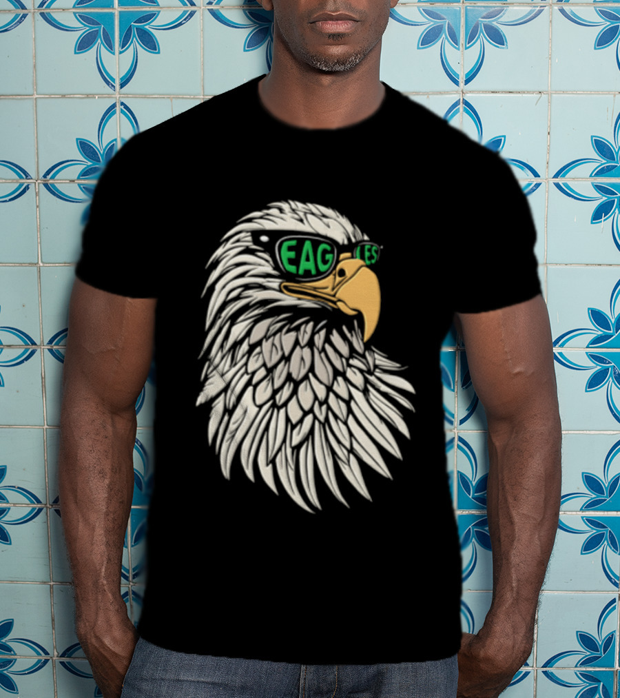 Philadelphia Eagles Bald Eagle Head With Sunglasses T-Shirt
