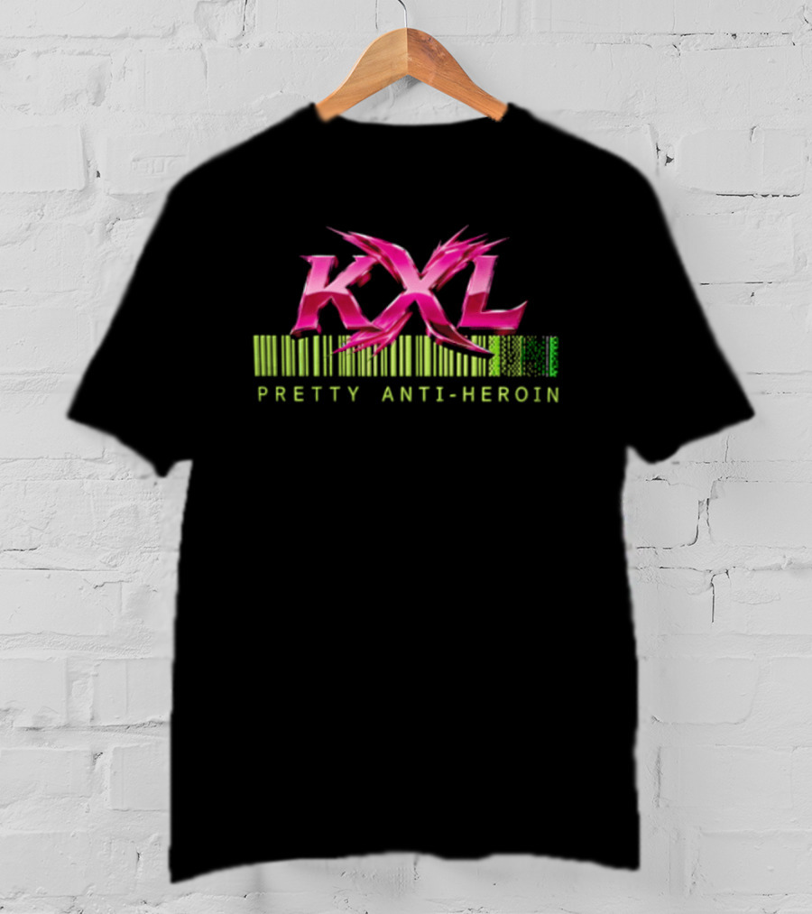 KXL Pretty Anti Heroin Pink Metallic Barcode T-Shirt