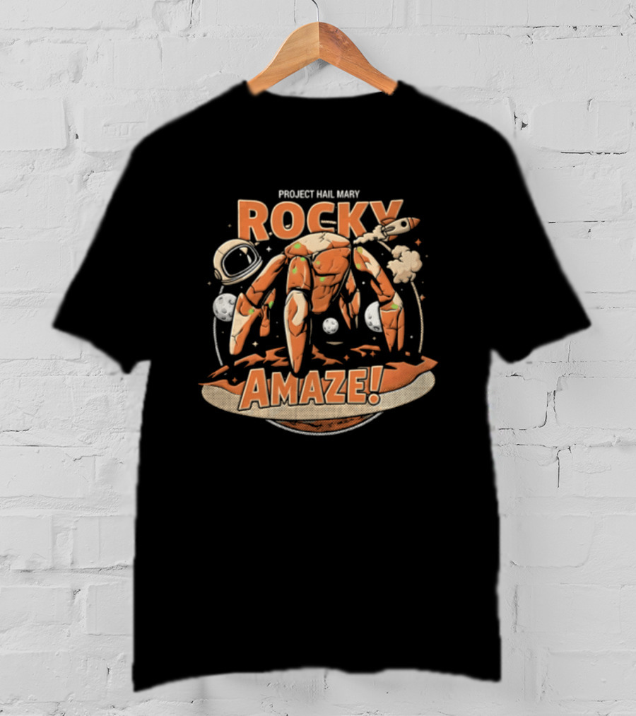 Project Hail Mary Rocky Amaze Alien Creature Space Helmet Rocket T-Shirt