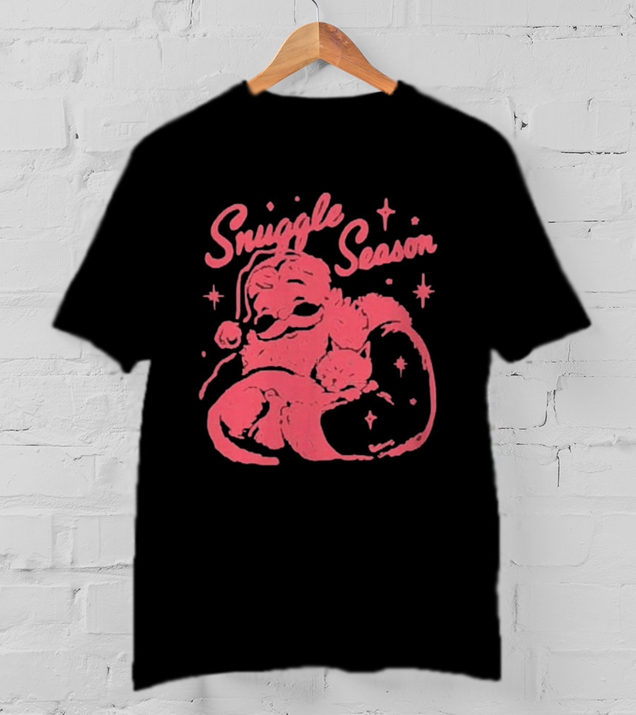 Snuggle Season Santa Claus Christmas Cat T-Shirt