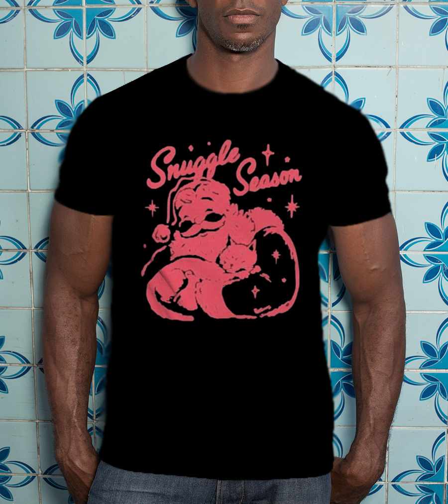 Snuggle Season Santa Claus Christmas Cat T-Shirt