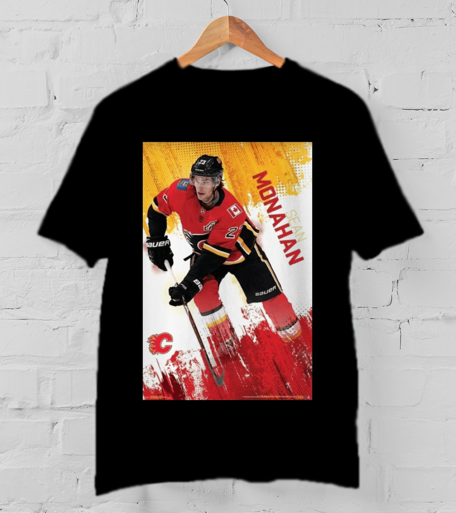 Sean Monahan Calgary Flames NHL Hockey Action T-Shirt