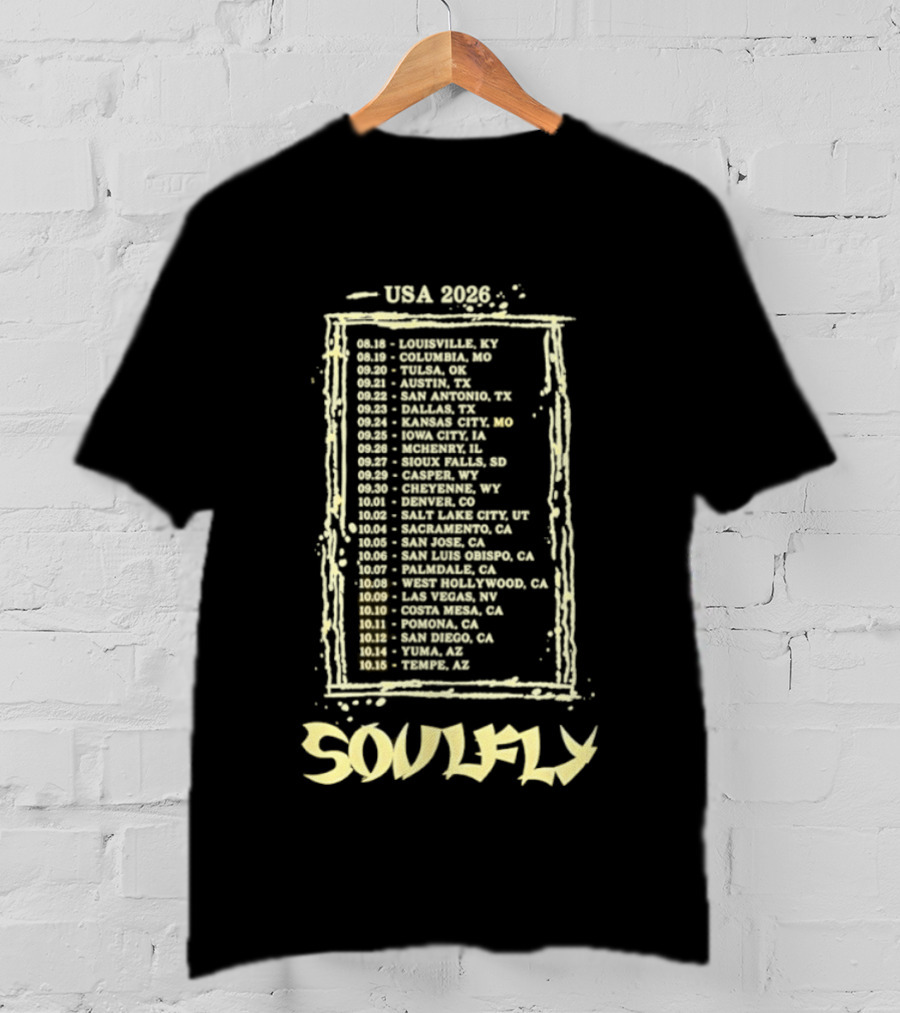 USA 2026 Tour Dates Soulfly T-Shirt