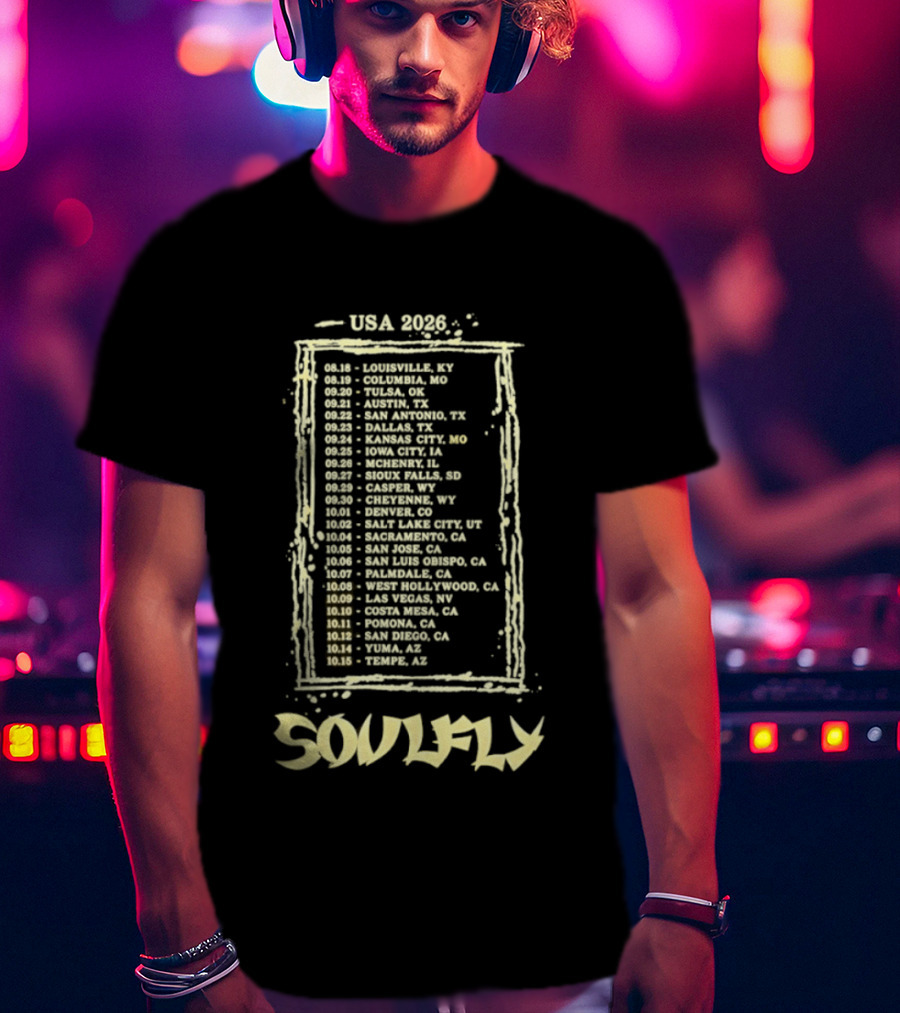 USA 2026 Tour Dates Soulfly T-Shirt