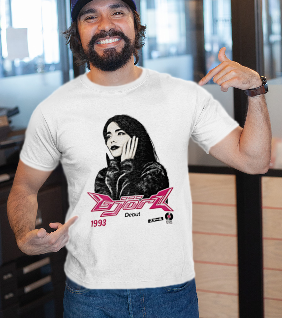 Bjork Debut 1993 Woman Hands On Face Pink T-Shirt