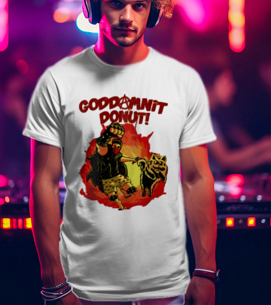 Goddamnit Donut Dungeon Crawler Carl With Mask And Cat T-Shirt