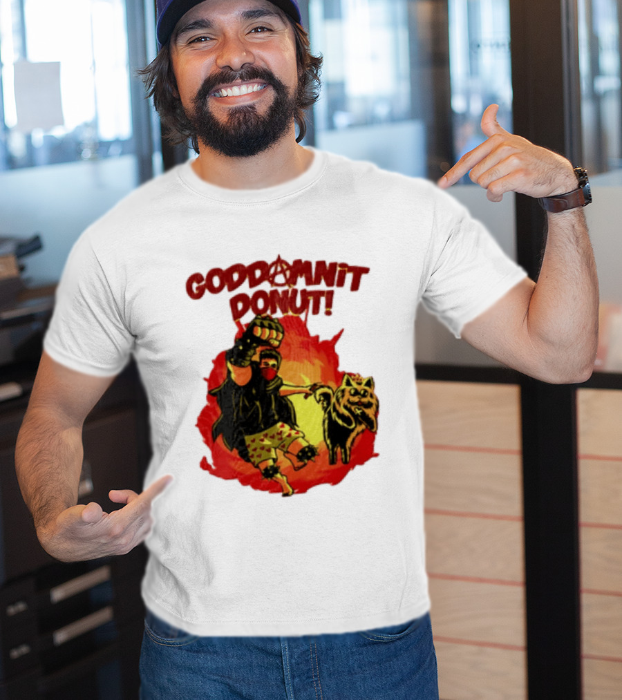 Goddamnit Donut Dungeon Crawler Carl With Mask And Cat T-Shirt