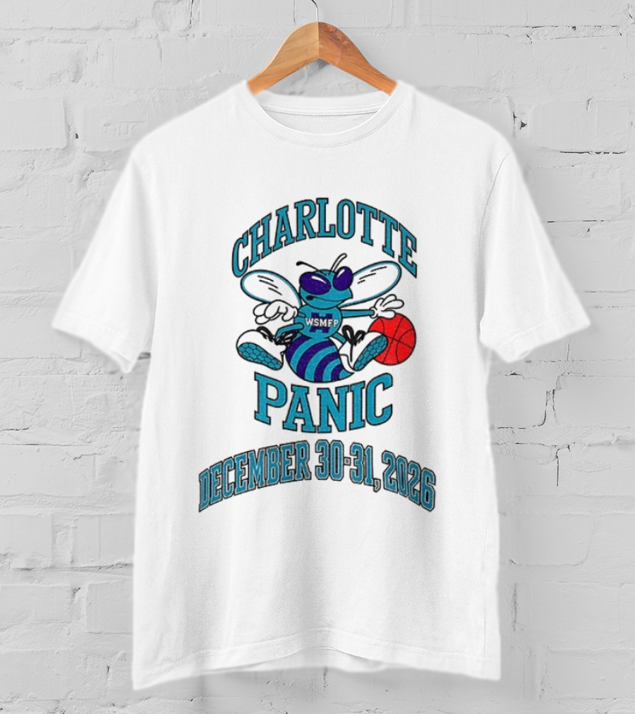 Charlotte Panic December 30 31 2026 Hornet Dribbling Basketball Cartoon T-Shirt