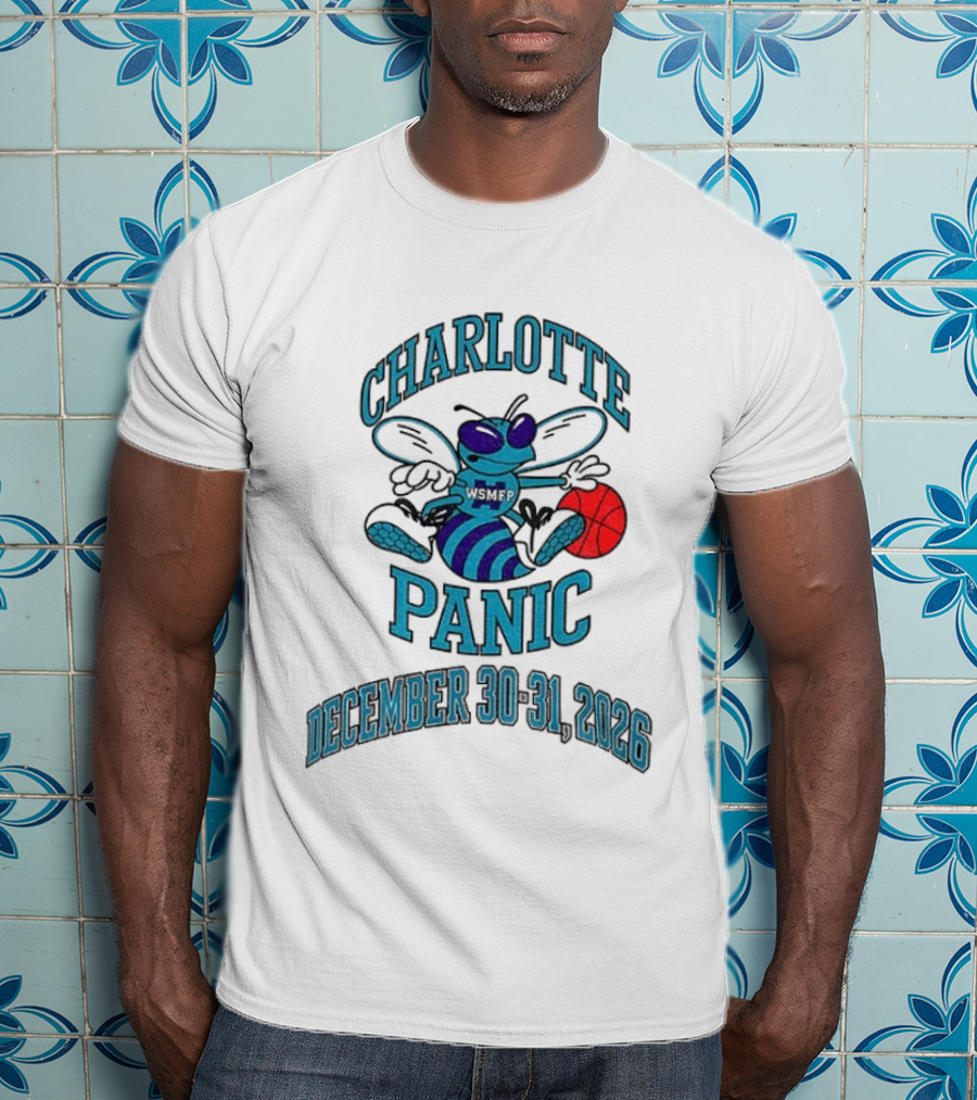 Charlotte Panic December 30 31 2026 Hornet Dribbling Basketball Cartoon T-Shirt