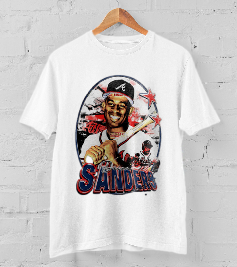 Deion Sanders Atlanta Braves MLB Stars Baseball Sports Memorabilia T-Shirt