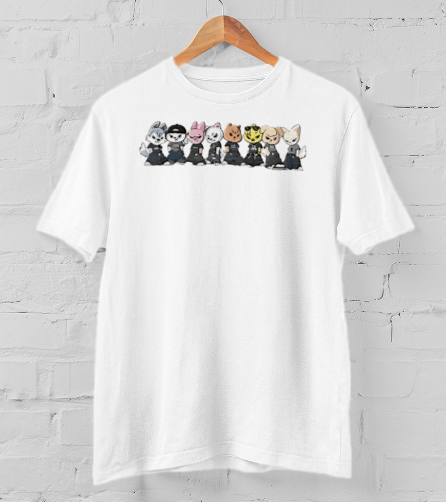 Eight Stylish Cartoon Animal Friends In Cool Outfits T-Shirt