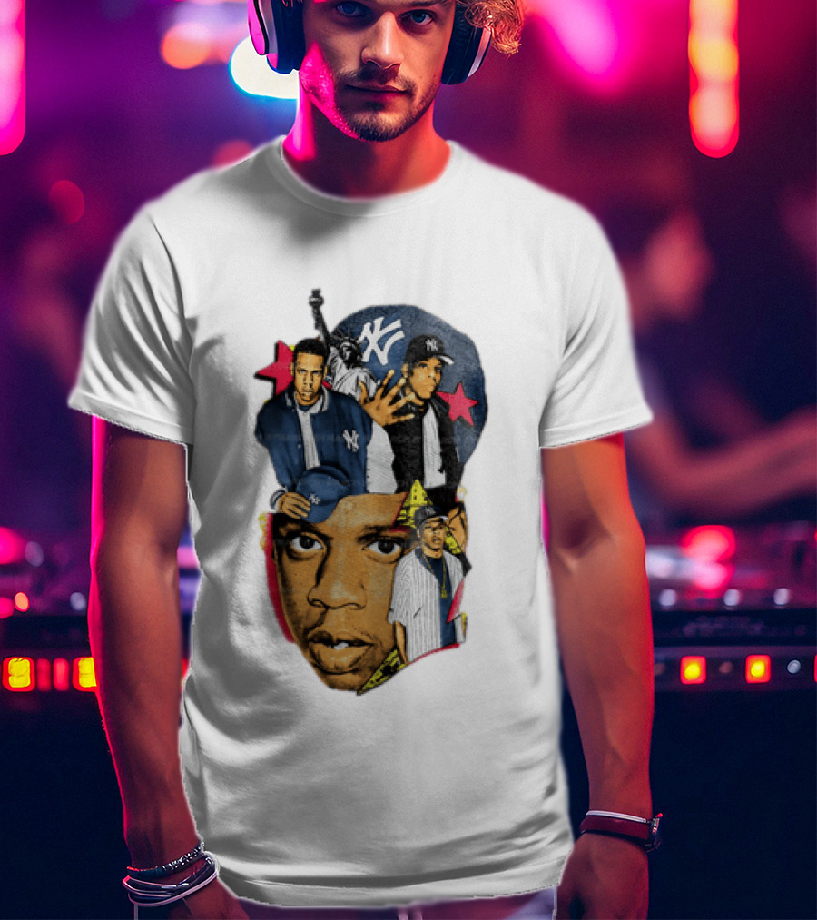 Jay Z New York Yankees Statue Of Liberty Stars T-Shirt