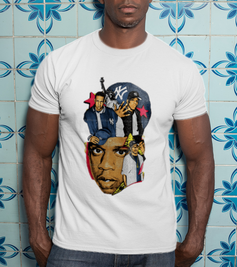 Jay Z New York Yankees Statue Of Liberty Stars T-Shirt