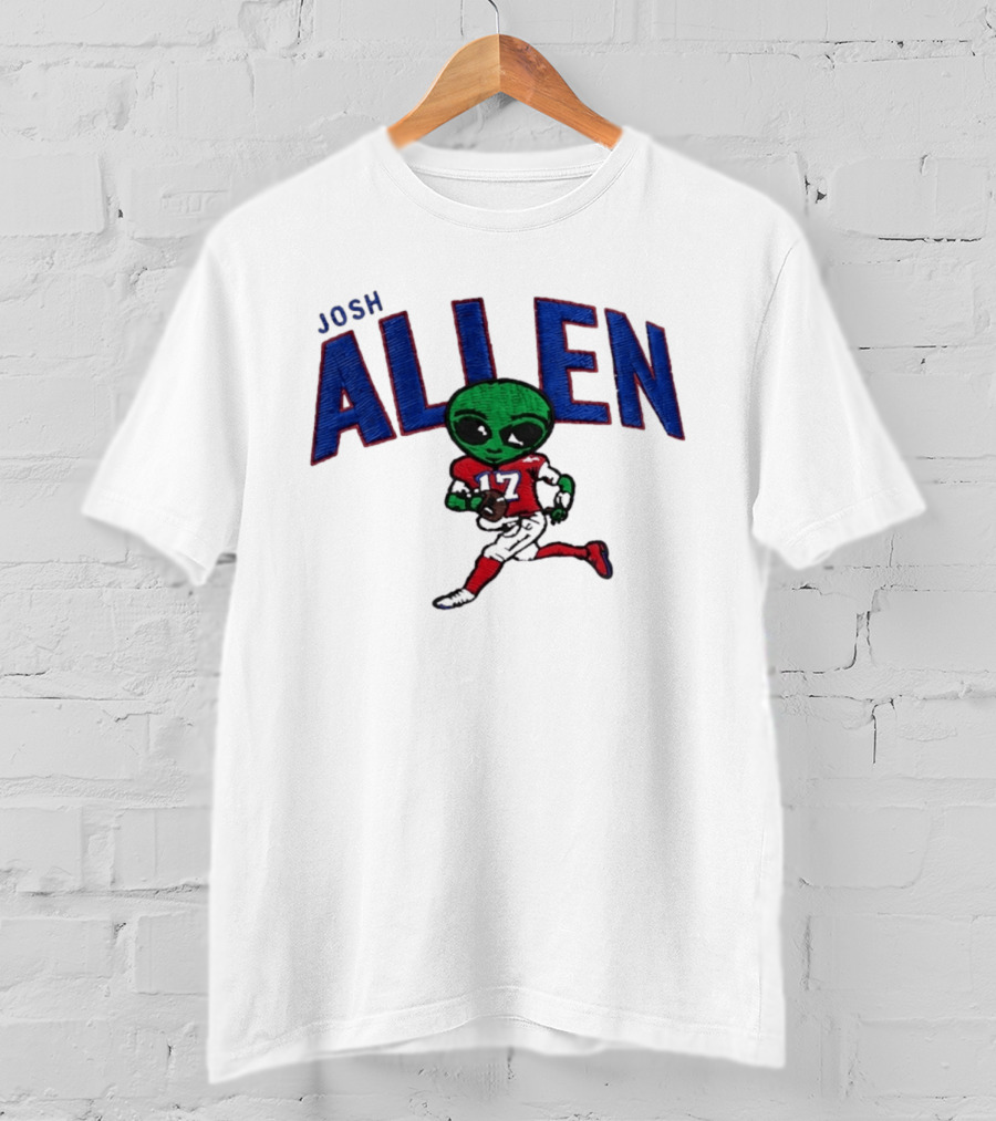 Josh Allen Buffalo Bills Alien 17 Football Player Running T-Shirt