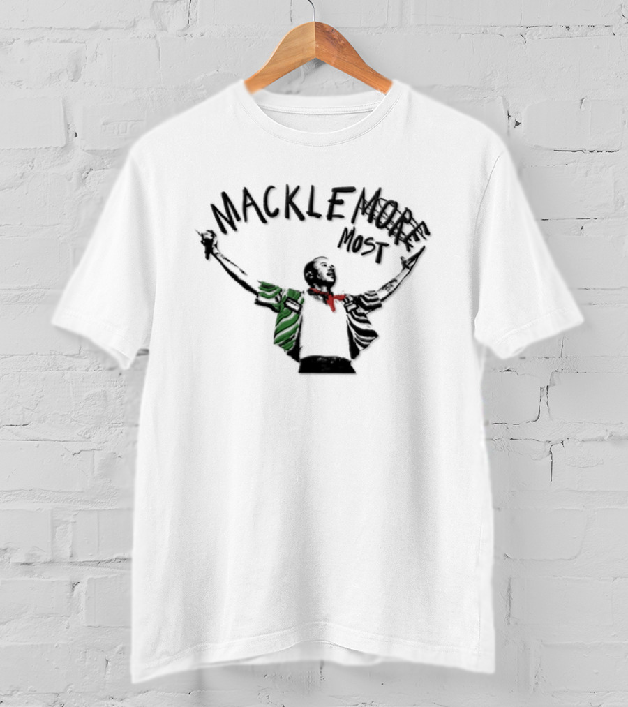 Macklemore Most Man Arms Raised Holding Microphone T-Shirt