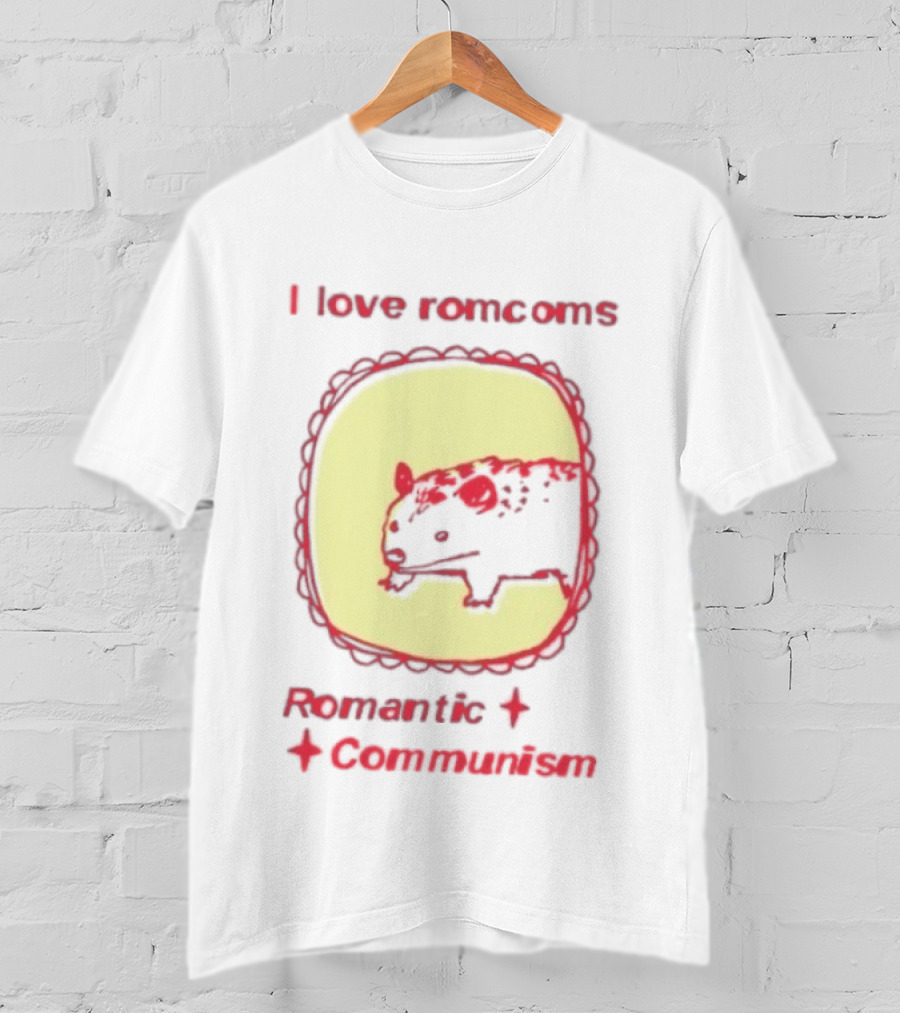 Opossum I Love Romcoms Romantic Communism T-Shirt