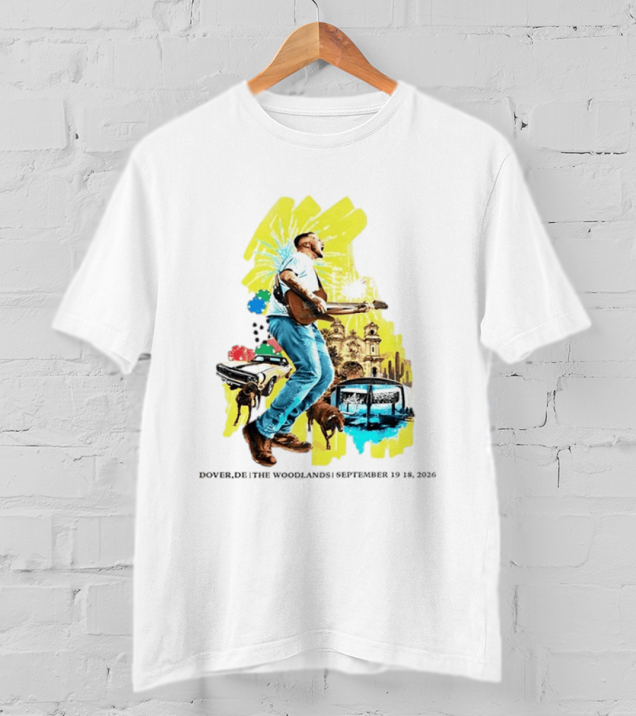 The Woodlands Concert Dover DE September 2026 Vintage Car Fireworks Artistry T-Shirt