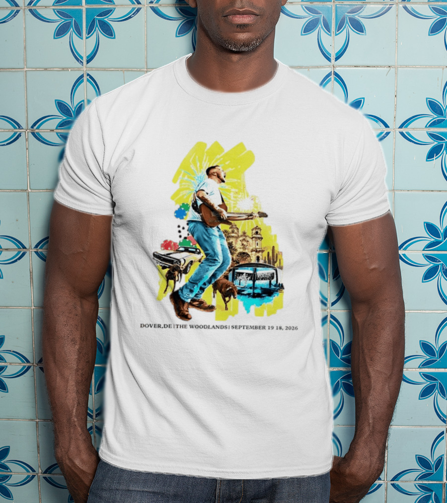 The Woodlands Concert Dover DE September 2026 Vintage Car Fireworks Artistry T-Shirt