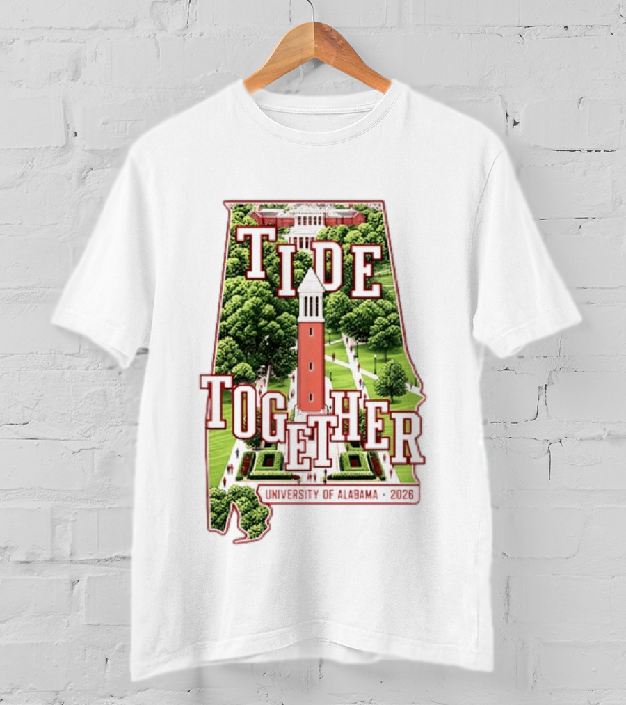 University Of Alabama 2026 Tide Together Alabama Map T-Shirt