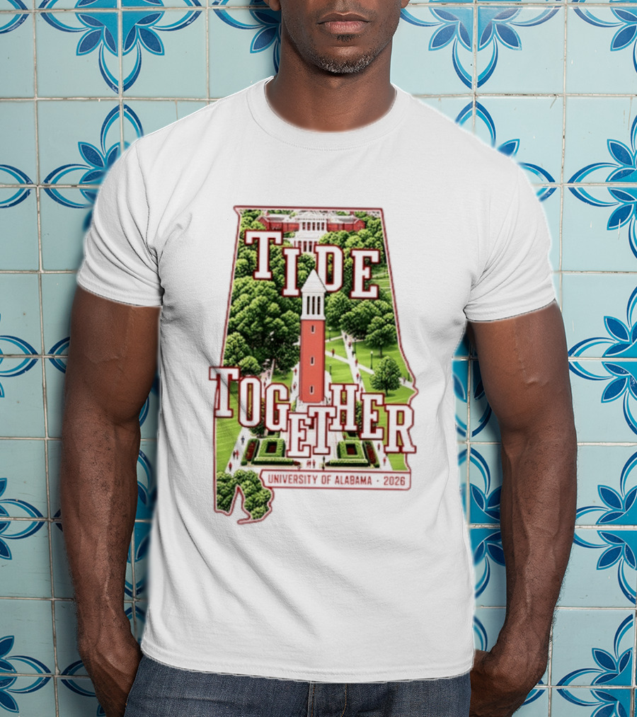 University Of Alabama 2026 Tide Together Alabama Map T-Shirt