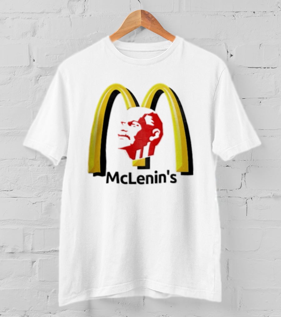 Vladimir Lenin Red Face McLenin's Yellow Arches T-Shirt