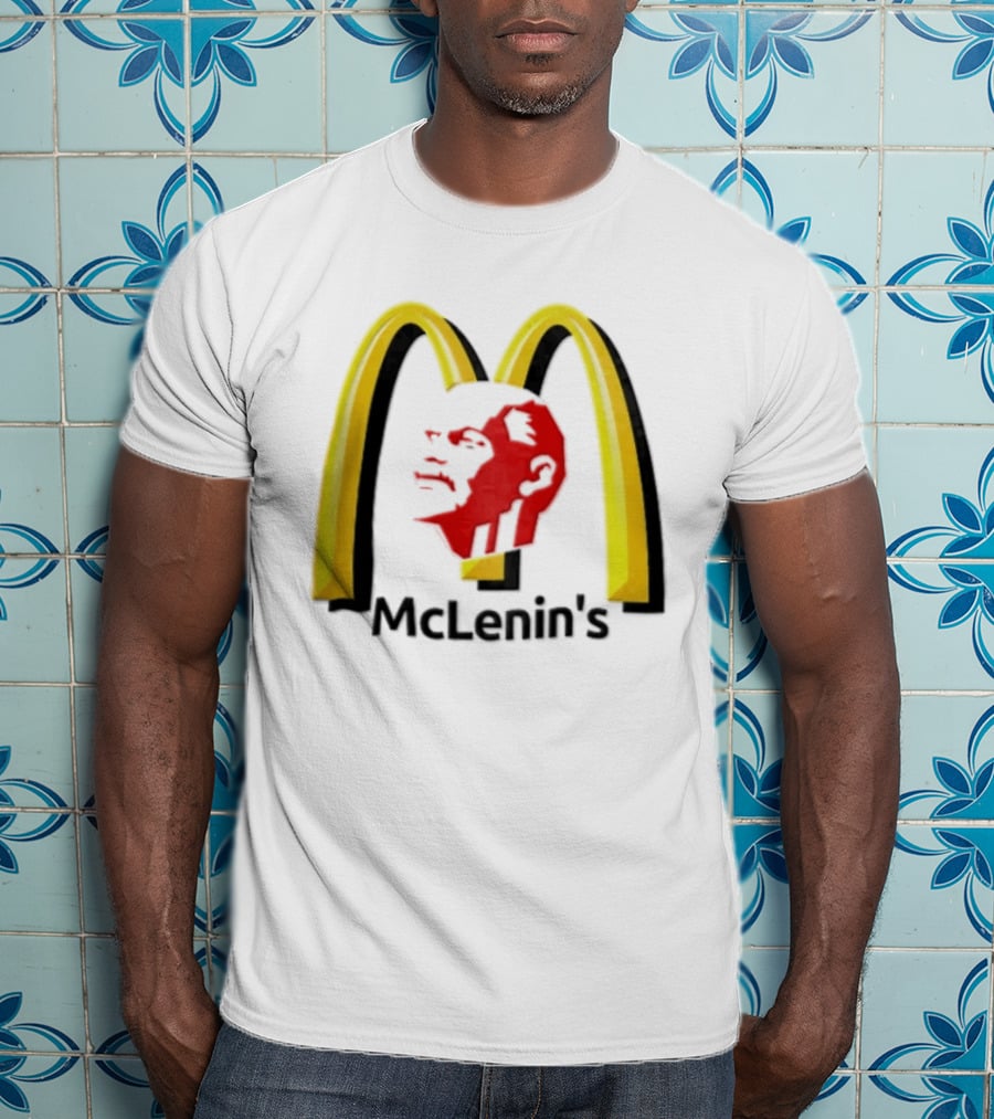Vladimir Lenin Red Face McLenin's Yellow Arches T-Shirt