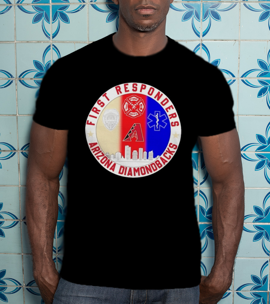 Arizona Diamondbacks First Responders Police Fire Dept EMT Appreciation T-Shirt