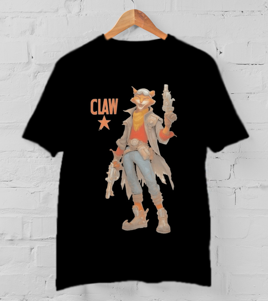 Captain Claw Star Cat With Dual Blasters And Goggles T-Shirt
