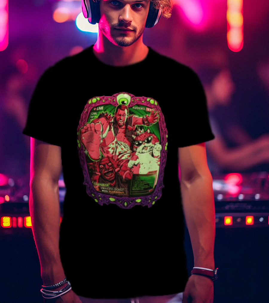 Live Audience Carl Princess Donut Dungeon Crawler Cat Goblin T-Shirt
